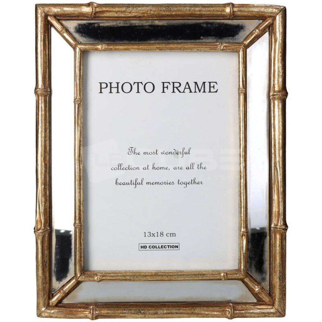 Cadre Photo Vintage Rectangulaire Doré 4x6 - Support Table - Résine - Décoration Maison Style Ancien - Dimensions 22.5x17cm