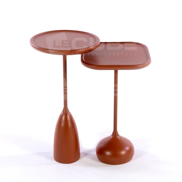 Duo de tables d'appoint HYDRO Terracotta - Le Cube Artisan Créateur