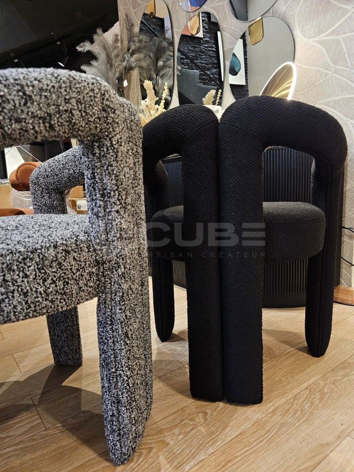 Chaise TOSCANA bouclette noire Chaise