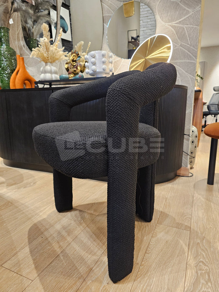 Chaise TOSCANA bouclette noire Chaise