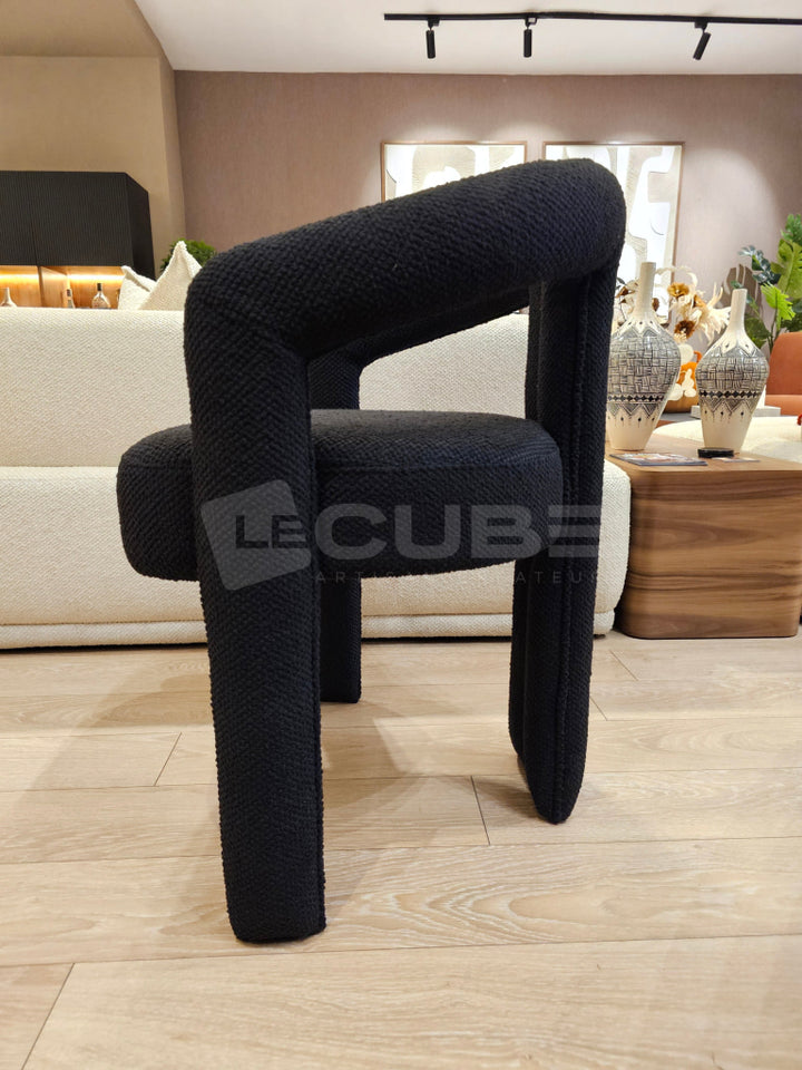Chaise TOSCANA bouclette noire Chaise