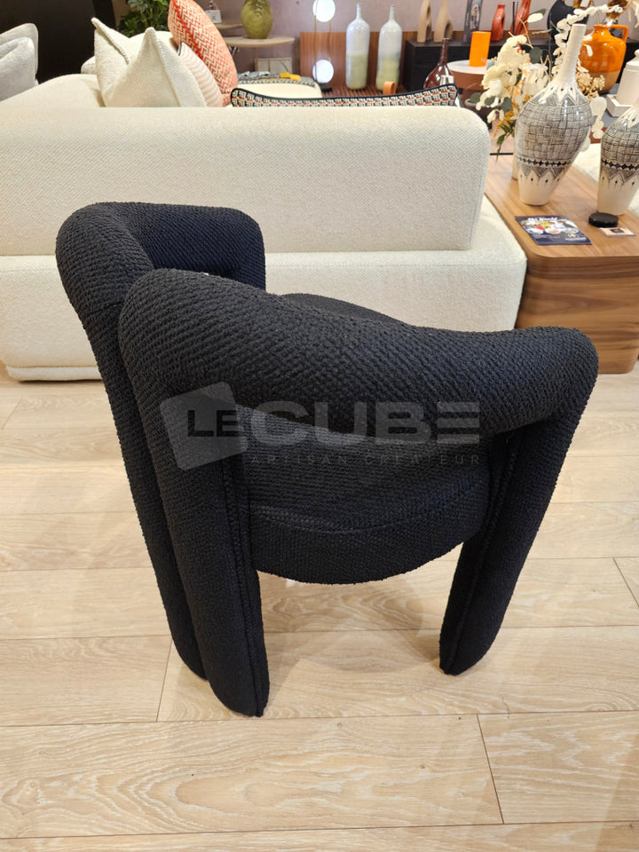 Chaise TOSCANA bouclette noire Chaise