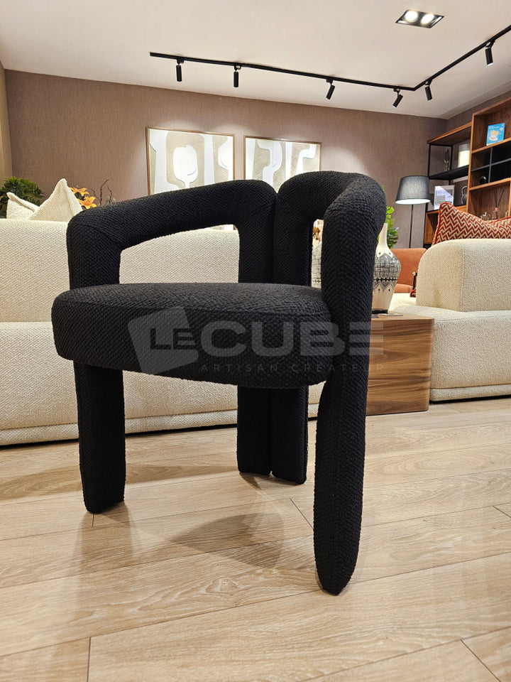 Chaise TOSCANA bouclette noire Chaise