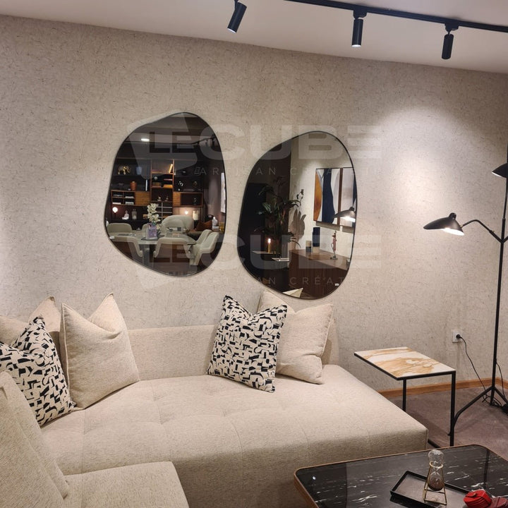 Duo de miroirs ORGANIC TOUCH (Moyen et Grand) - Le Cube Artisan Créateur