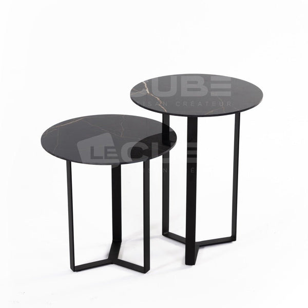 Duo de tables d'appoint SIA Black - Le Cube Artisan Créateur