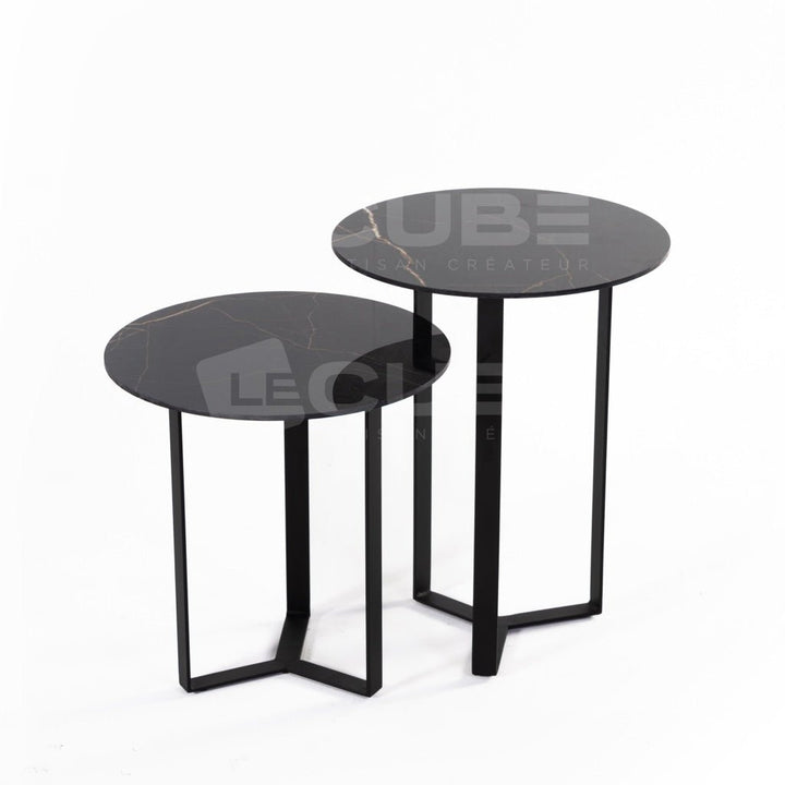 Duo de tables d'appoint SIA Black - Le Cube Artisan Créateur