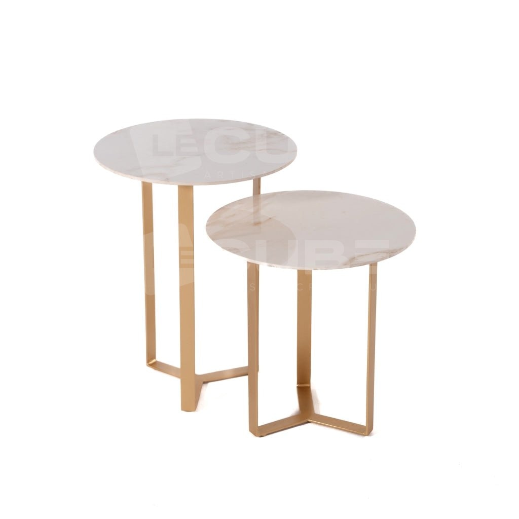 Duo Table Duo de tables d'appoint SIA White – Le Cube Artisan Créateur