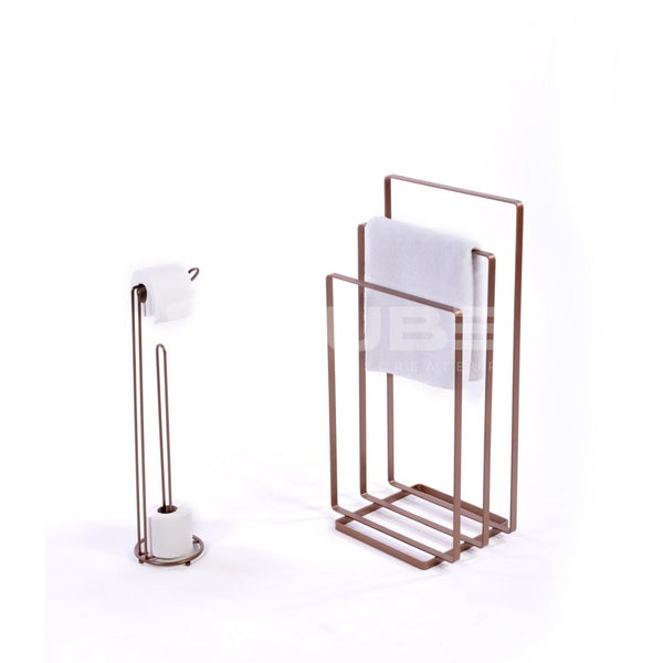 Duo Porte serviettes & Porte papier toilette Bronze - Le Cube Artisan Créateur