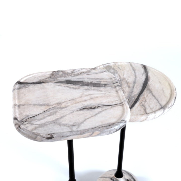 Duo tables d'appoint Hydro Grey Marble - Le Cube Artisan Créateur