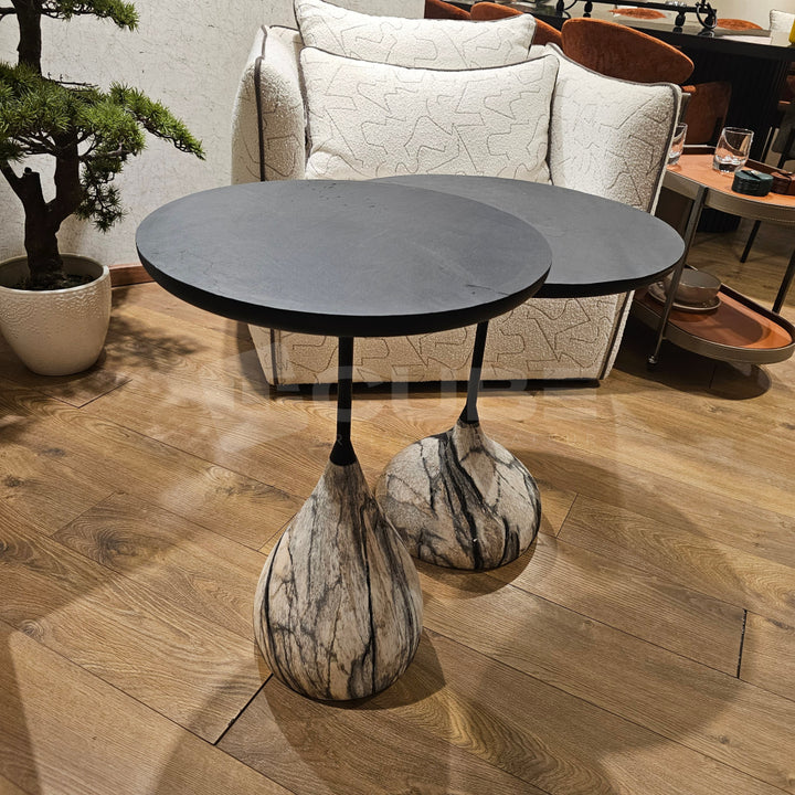 Duo Tables D’appoint Hydro Xxl Grey Marble Ardoise