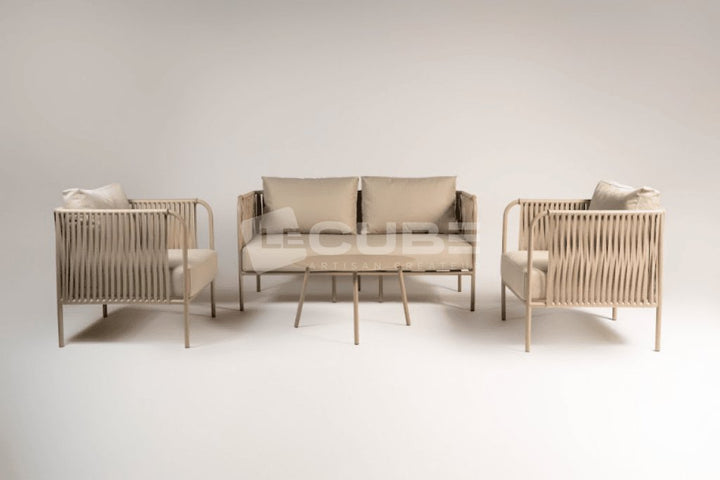 Salon de jardin GLORIA beige - Le Cube Artisan Créateur